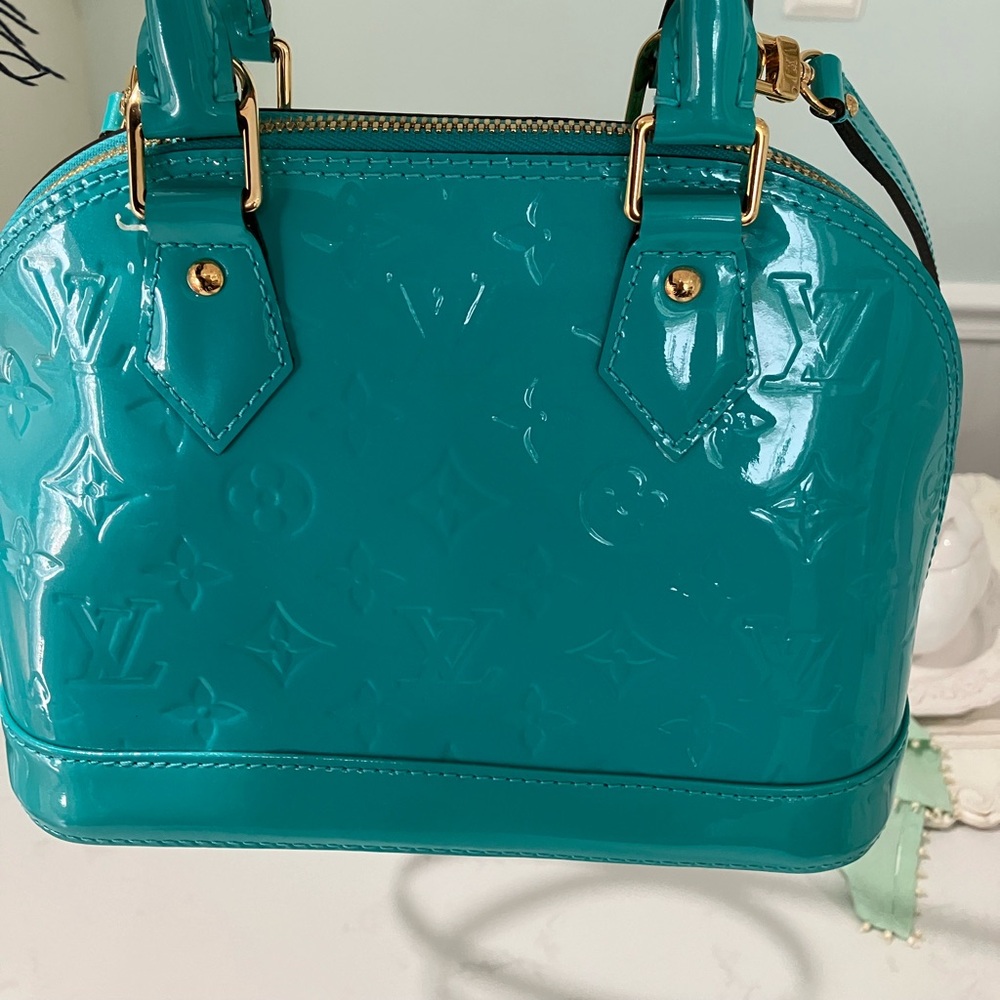 Louis Vuitton Blue Mini Bag with Glossy Finish